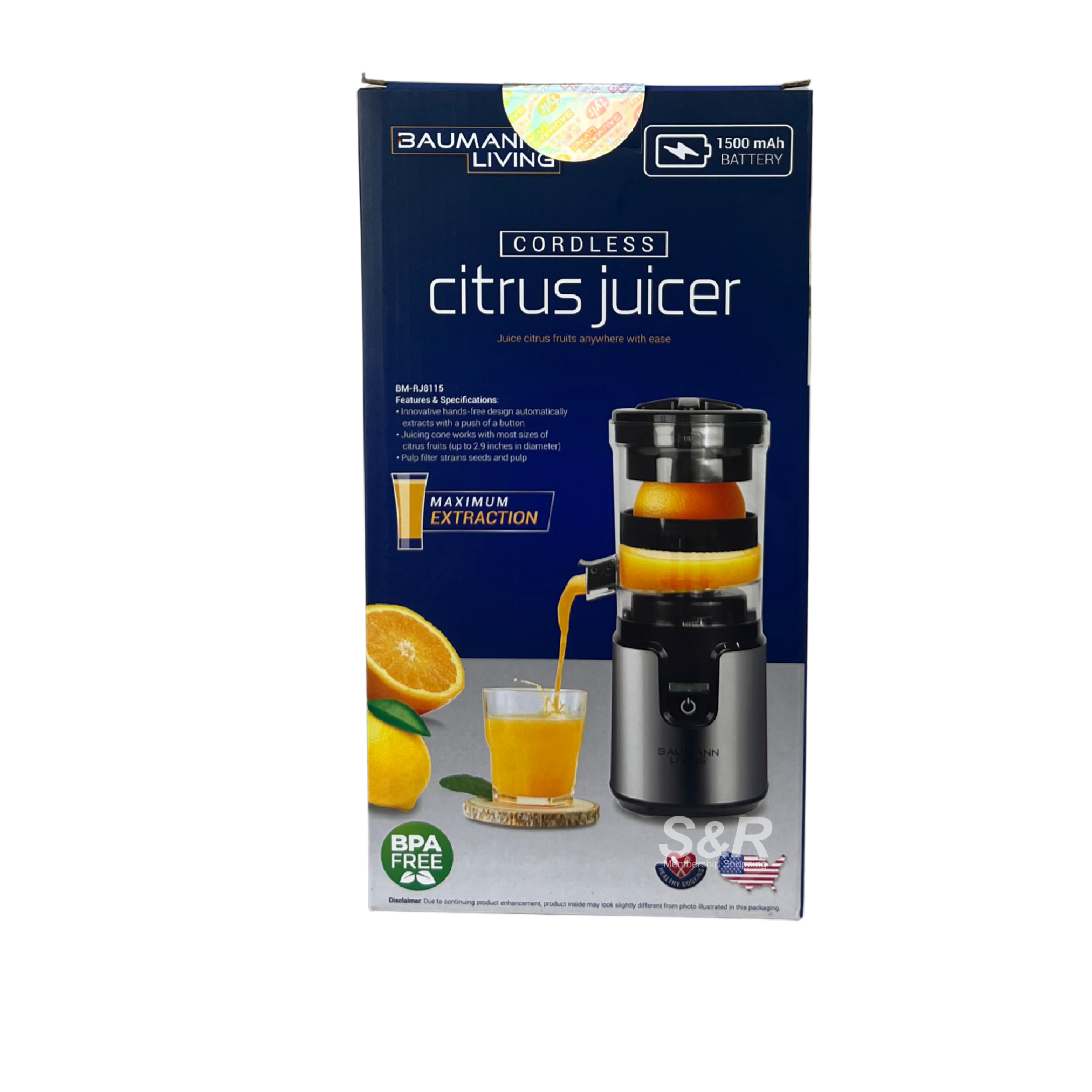 Baumann Living Cordless Citrus Juicer